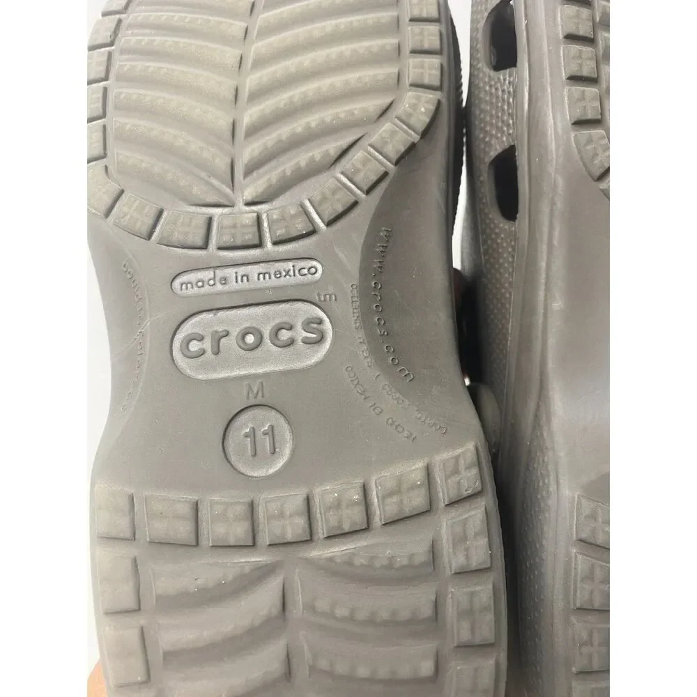 Crocs Baya Graphite Gray Lightweight Water Friendly Clogs Casual Comfort Sz 11